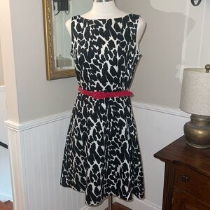 Ann Taylor Black and White dress with red belt.  Really cute. Size 6